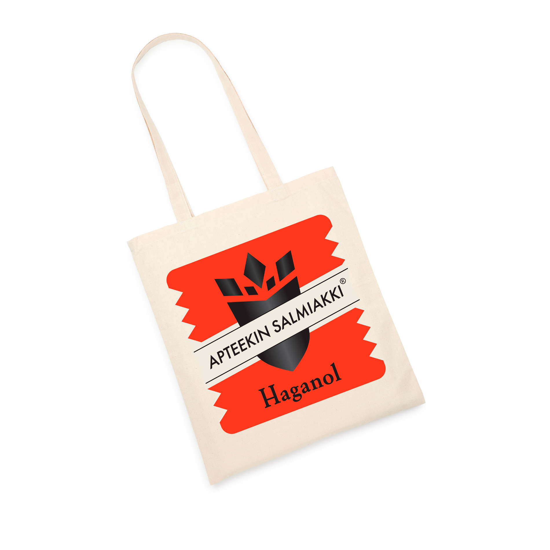 Apteekin Salmiakki Haganol -kangaskassi.